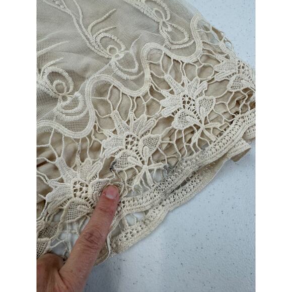 Charming Charlie Women's Lace Mesh Tank Dress Sleeveless Cream Size‎ Small - Picture 9 of 12